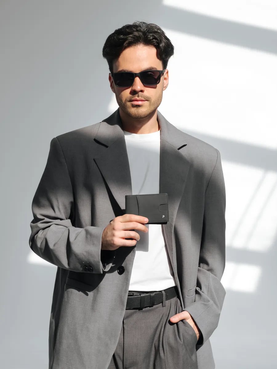 Мужской картхолдер - зажим Clip Slim / Eco Black