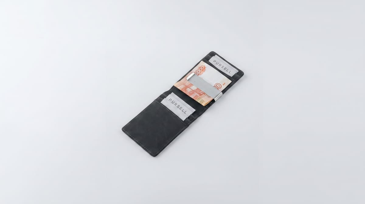Мини кошелек с зажимом для денег и карт