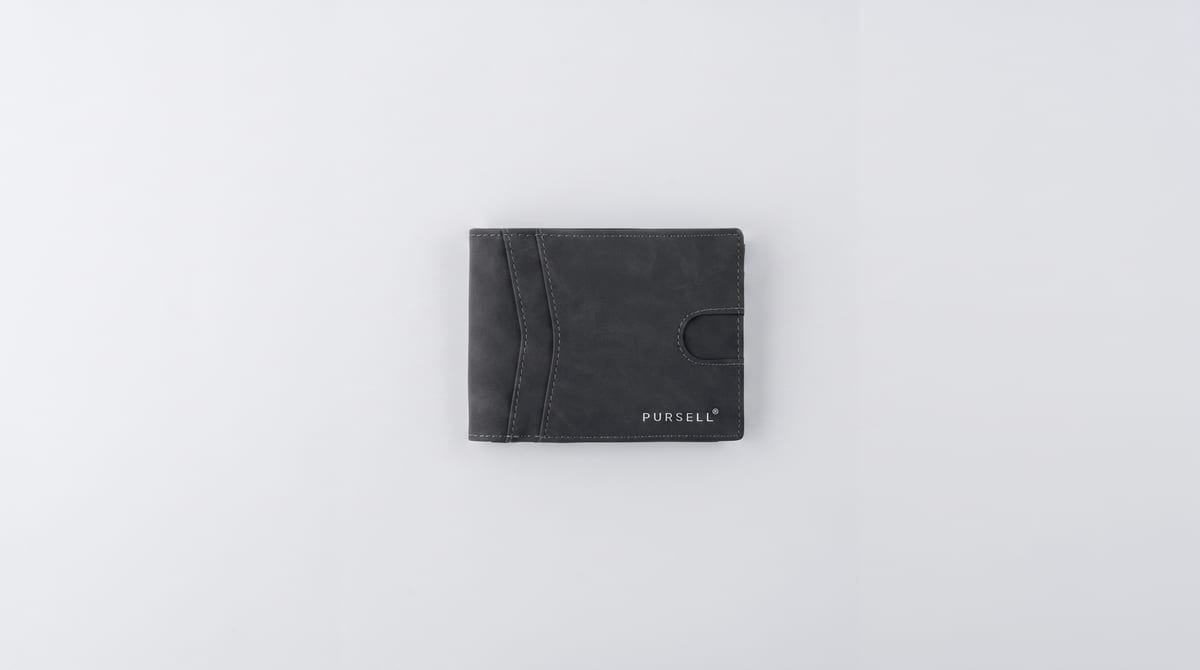 Компактный мужской кошелёк Soft Touch: 9 отделений в размере карточки